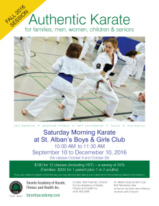 St Alban's Saturday Morning Karate Fall Session 2016