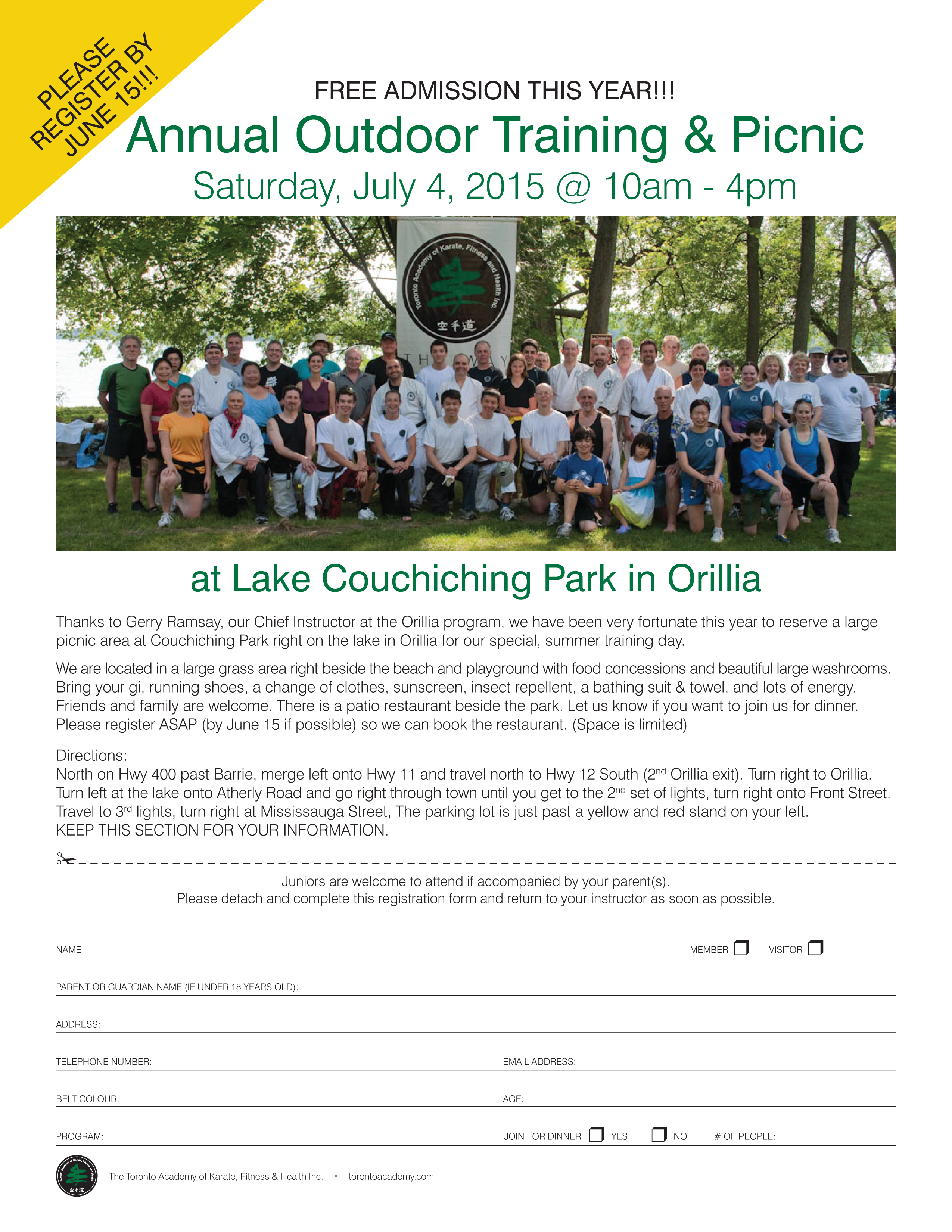 2015 Annual Outdoor Training & Picnic @ Lake Couchiching Park in Orillia
