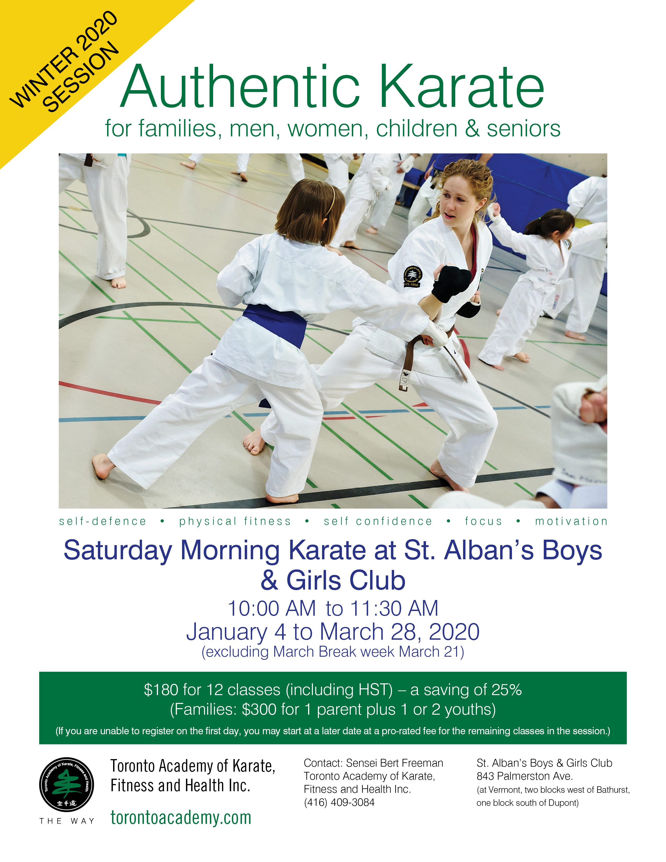 St Alban's - Saturday Morning Karate WINTER 2020 NEW